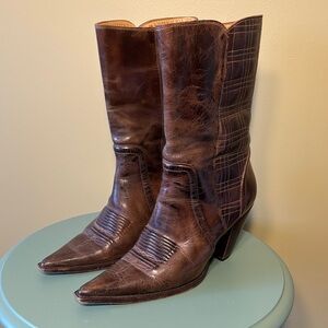 Brown Leather Cowboy boots